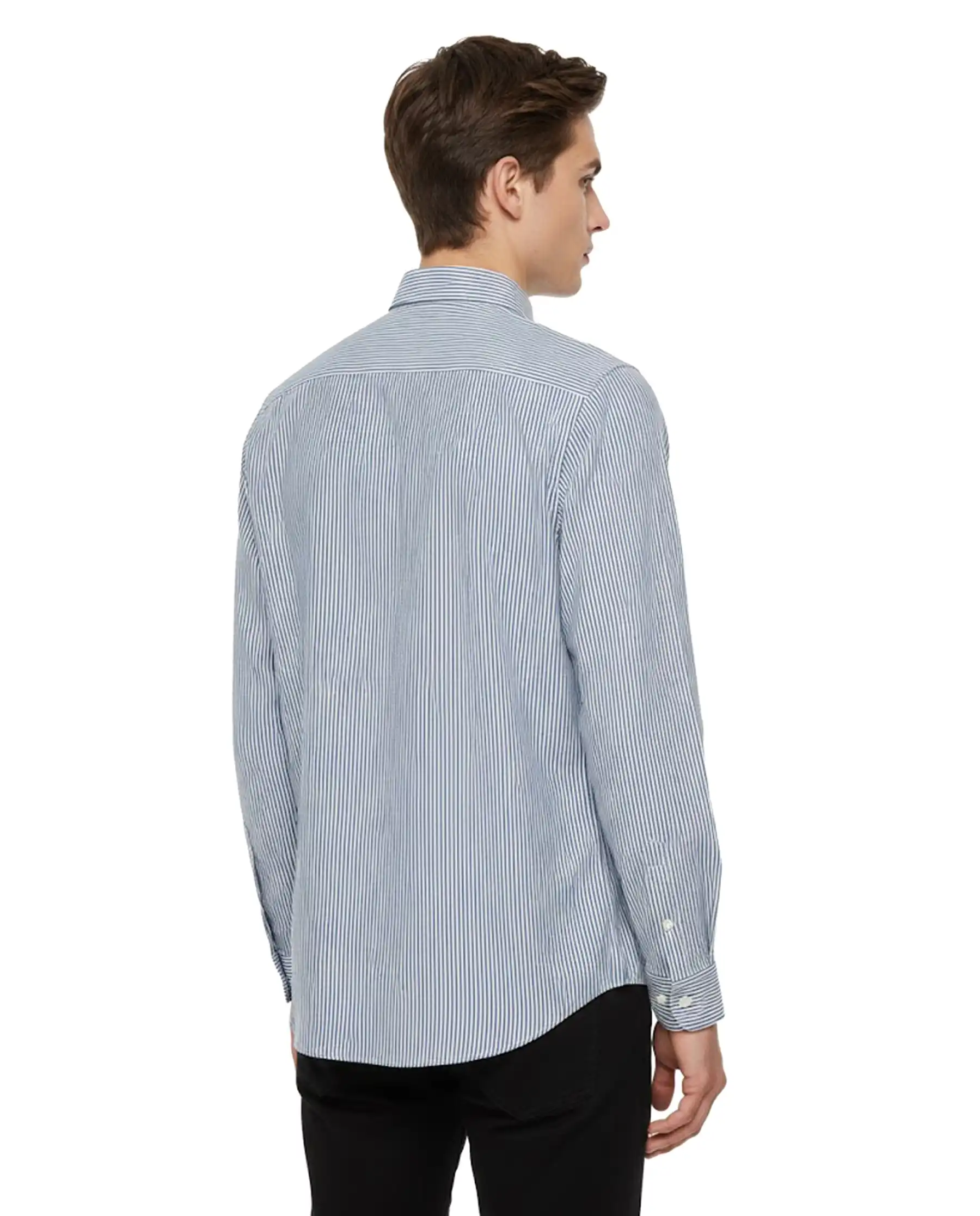 SUN 68 CAMICIA FANCY STRIPE BLU