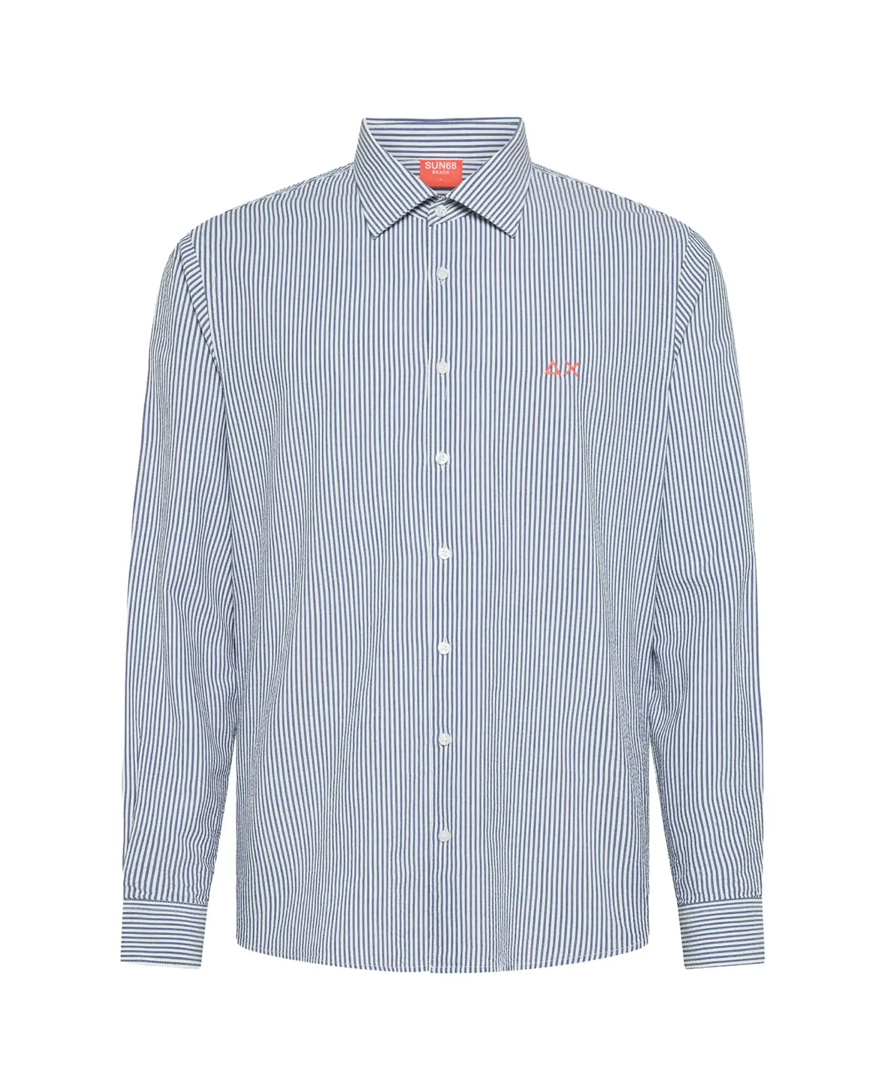 SUN 68 CAMICIA FANCY STRIPE BLU
