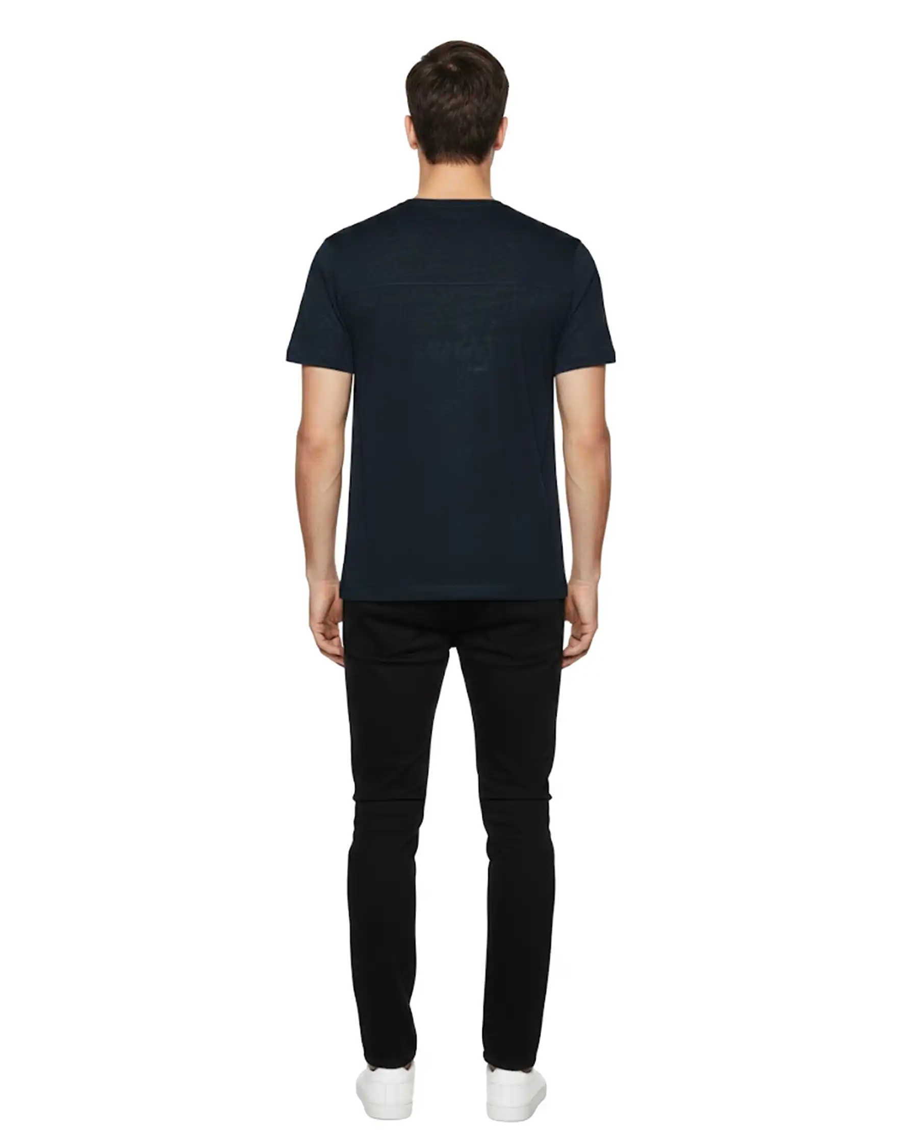 SUN 68 T-SHIRT JERSEY LINEN BEACH BLU