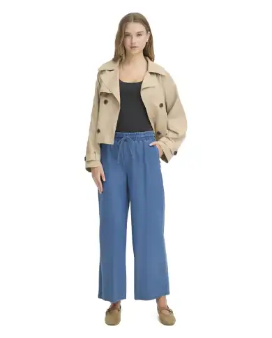 ICHI PANTALONI KATE DENIM AZZURRO