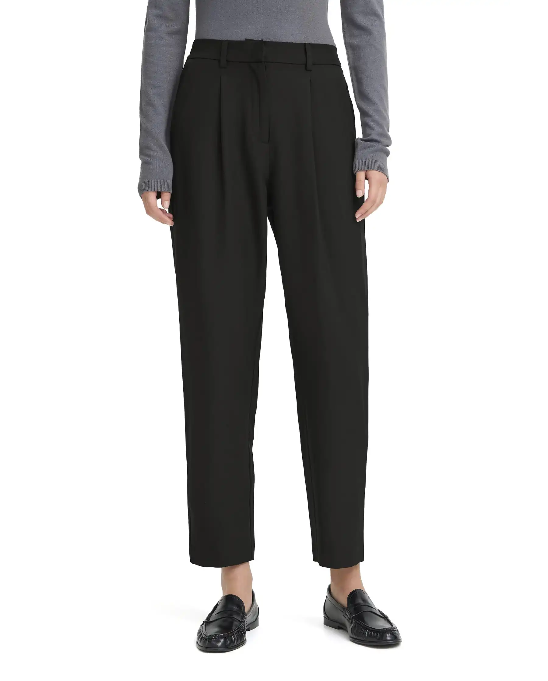 ICHI PANTALONI FAVA ANCLE NERO