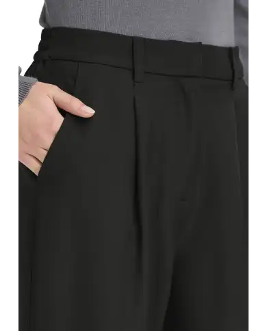 ICHI PANTALONI FAVA ANCLE NERO