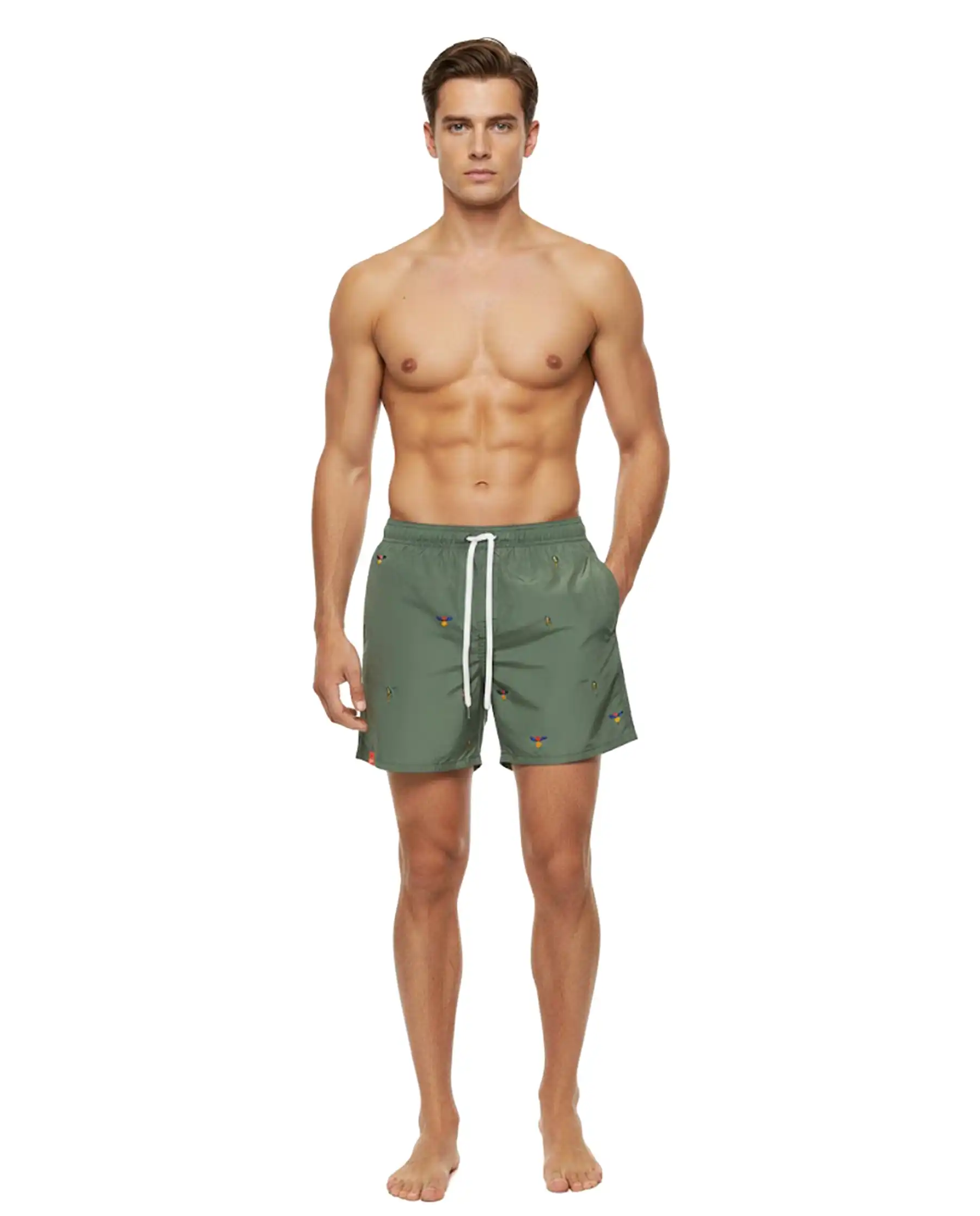 SUN 68 COSTUME EMBROIDERY VERDE MILITARE