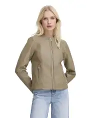 B.YOUNG GIACCA IN ECOPELLE ACOM TAUPE