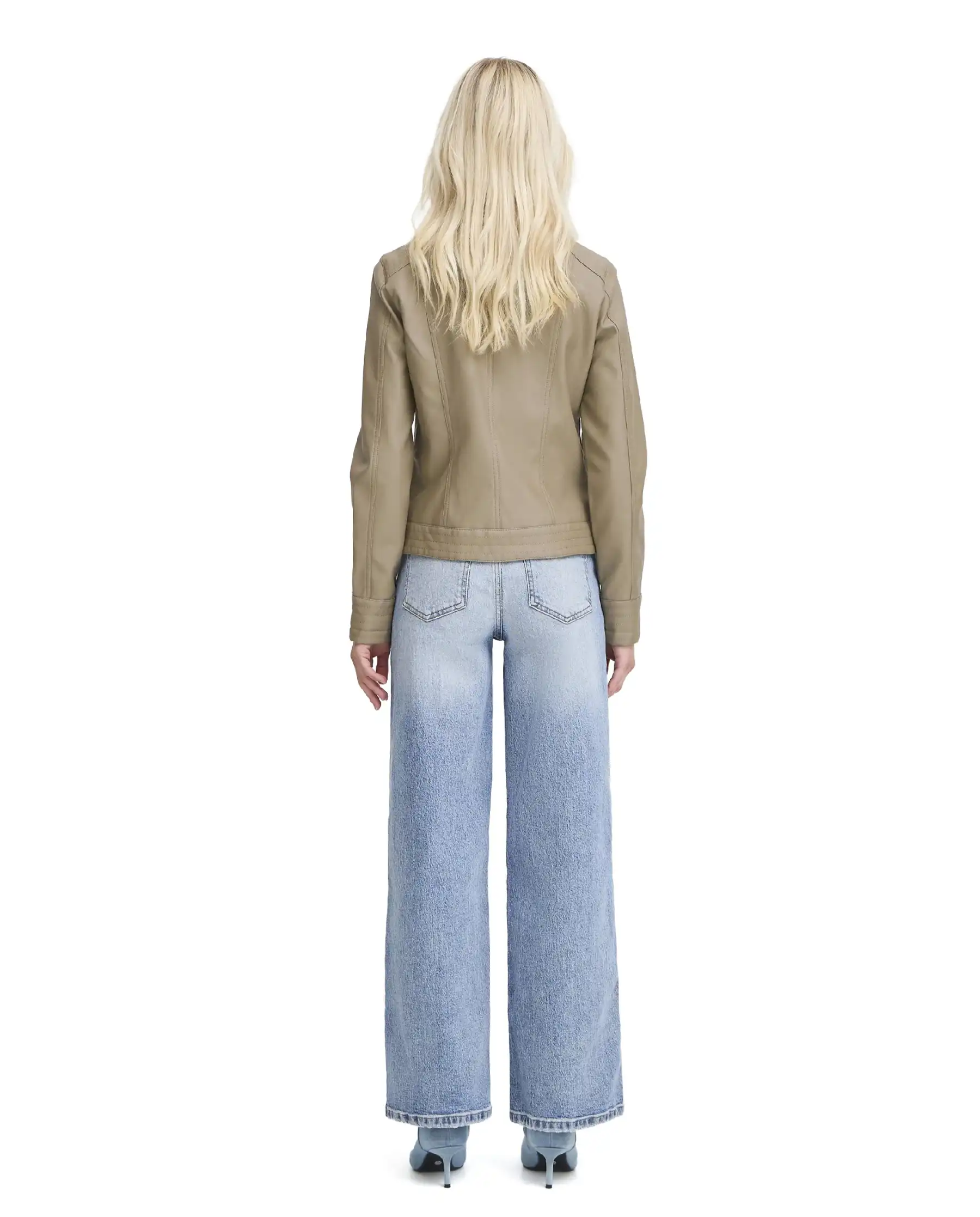 B.YOUNG GIACCA IN ECOPELLE ACOM TAUPE