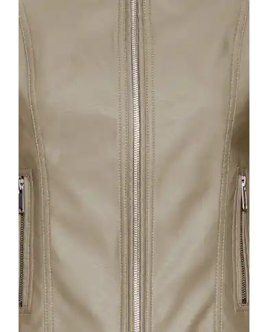 B.YOUNG GIACCA IN ECOPELLE ACOM TAUPE