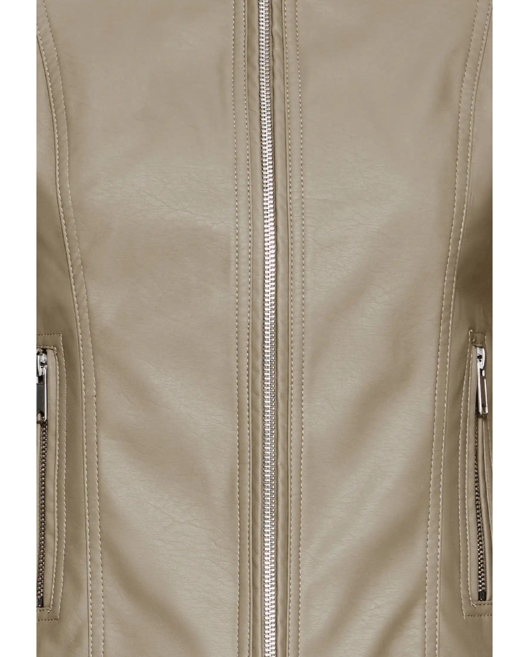 B.YOUNG GIACCA IN ECOPELLE ACOM TAUPE