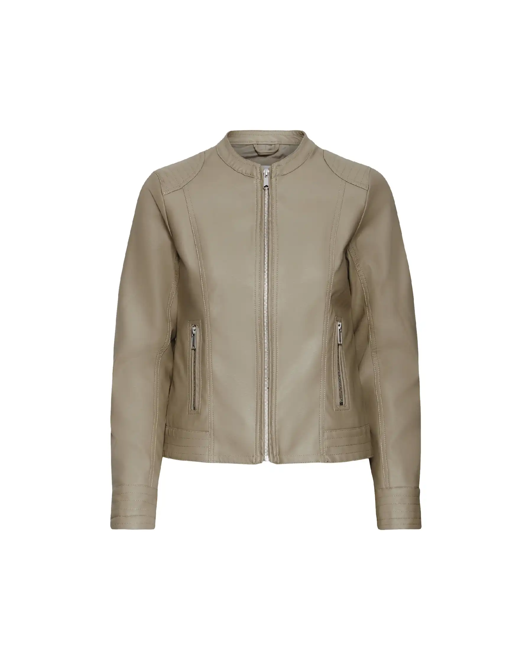 B.YOUNG GIACCA IN ECOPELLE ACOM TAUPE