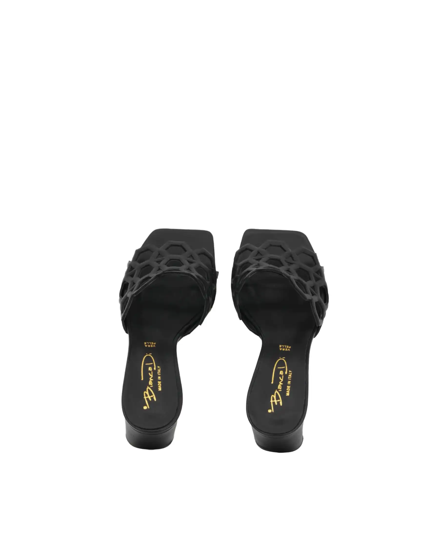 BIANCA DI CIABATTINE CON TACCO NERO