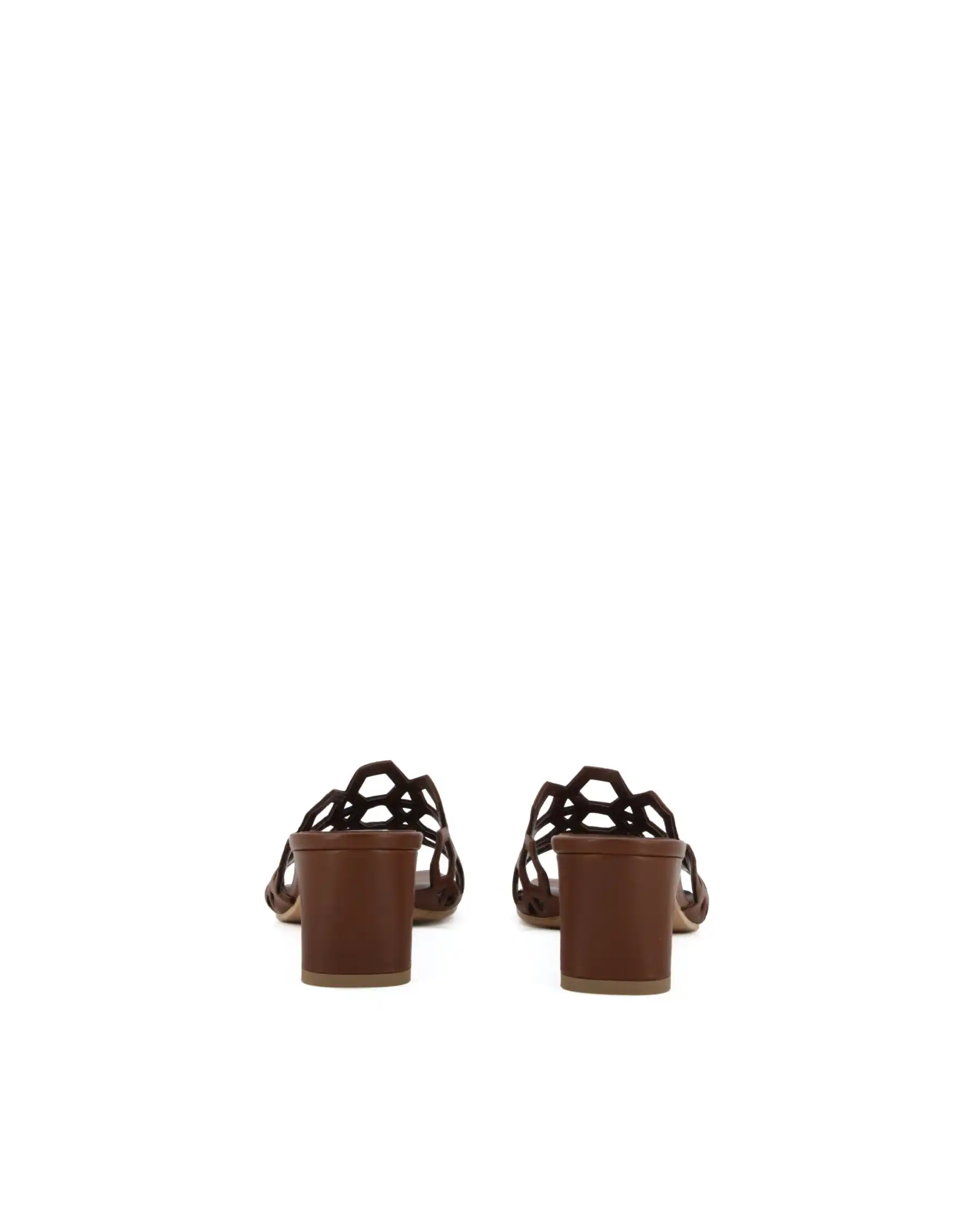 BIANCA DI CIABATTINE CON TACCO MARRONE