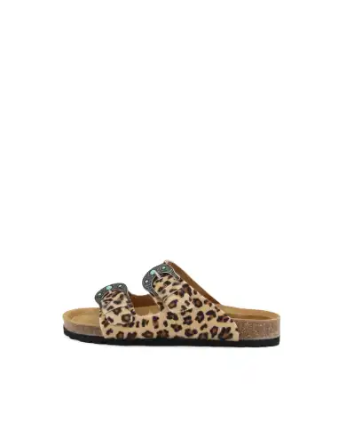 TAJI CIABATTINE BUCKLE LEOPARDATO