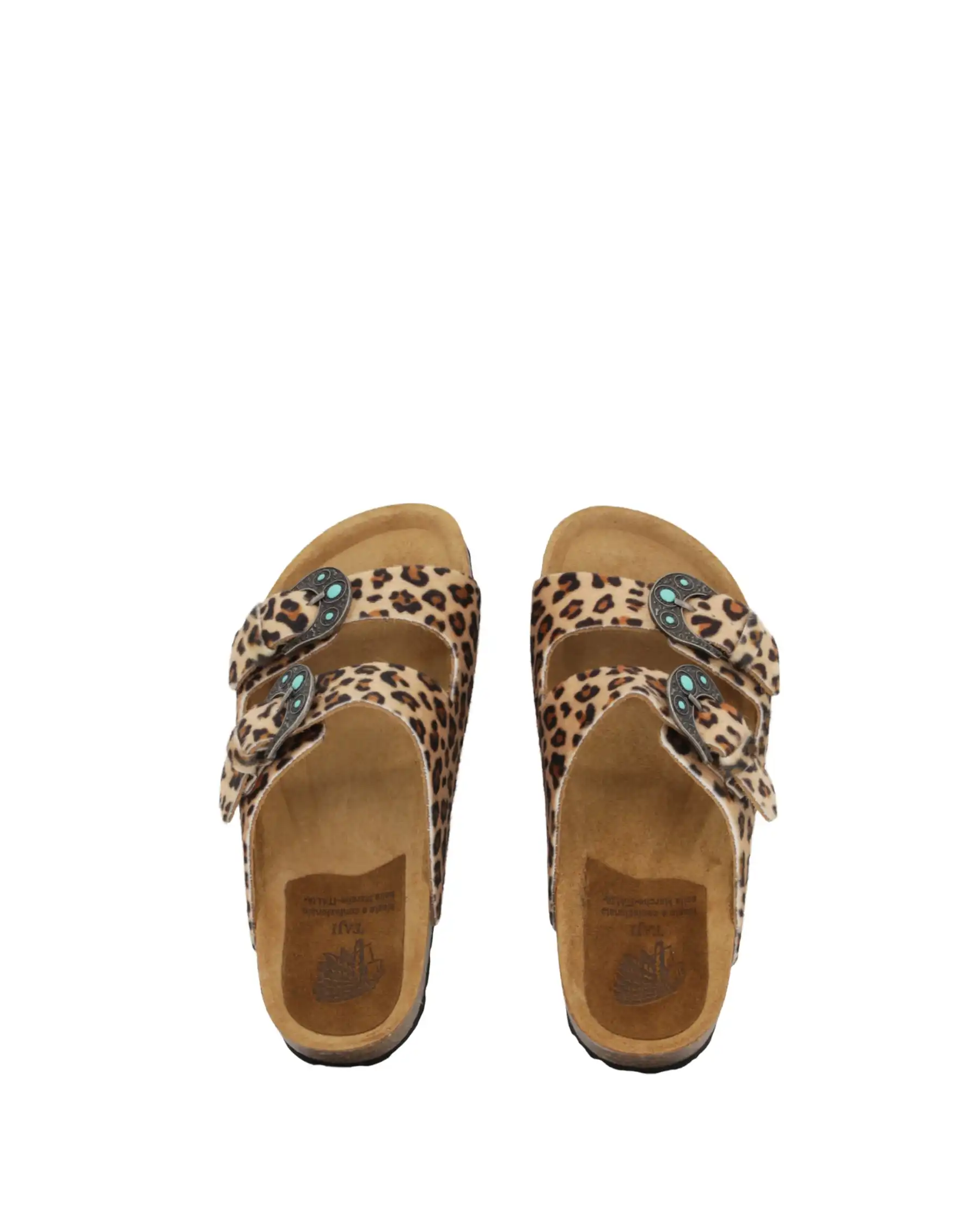 TAJI CIABATTINE BUCKLE LEOPARDATO