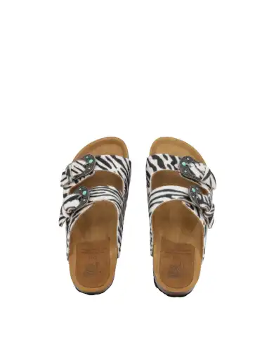 TAJI CIABATTINE BUCKLE ZEBRA