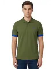 SUN 68 POLO BIG LOGO FLUO VERDE MILITARE