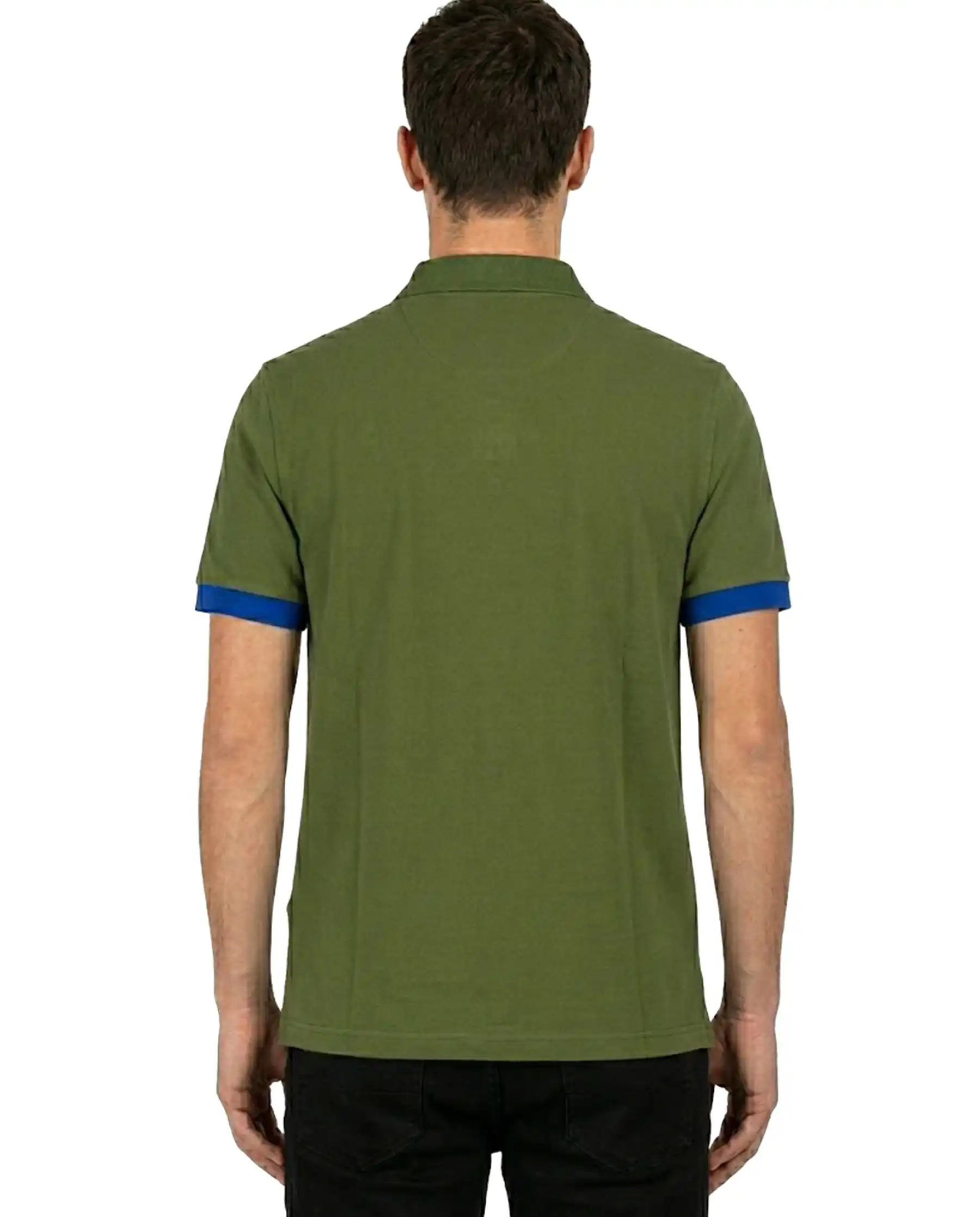 SUN 68 POLO BIG LOGO FLUO VERDE MILITARE
