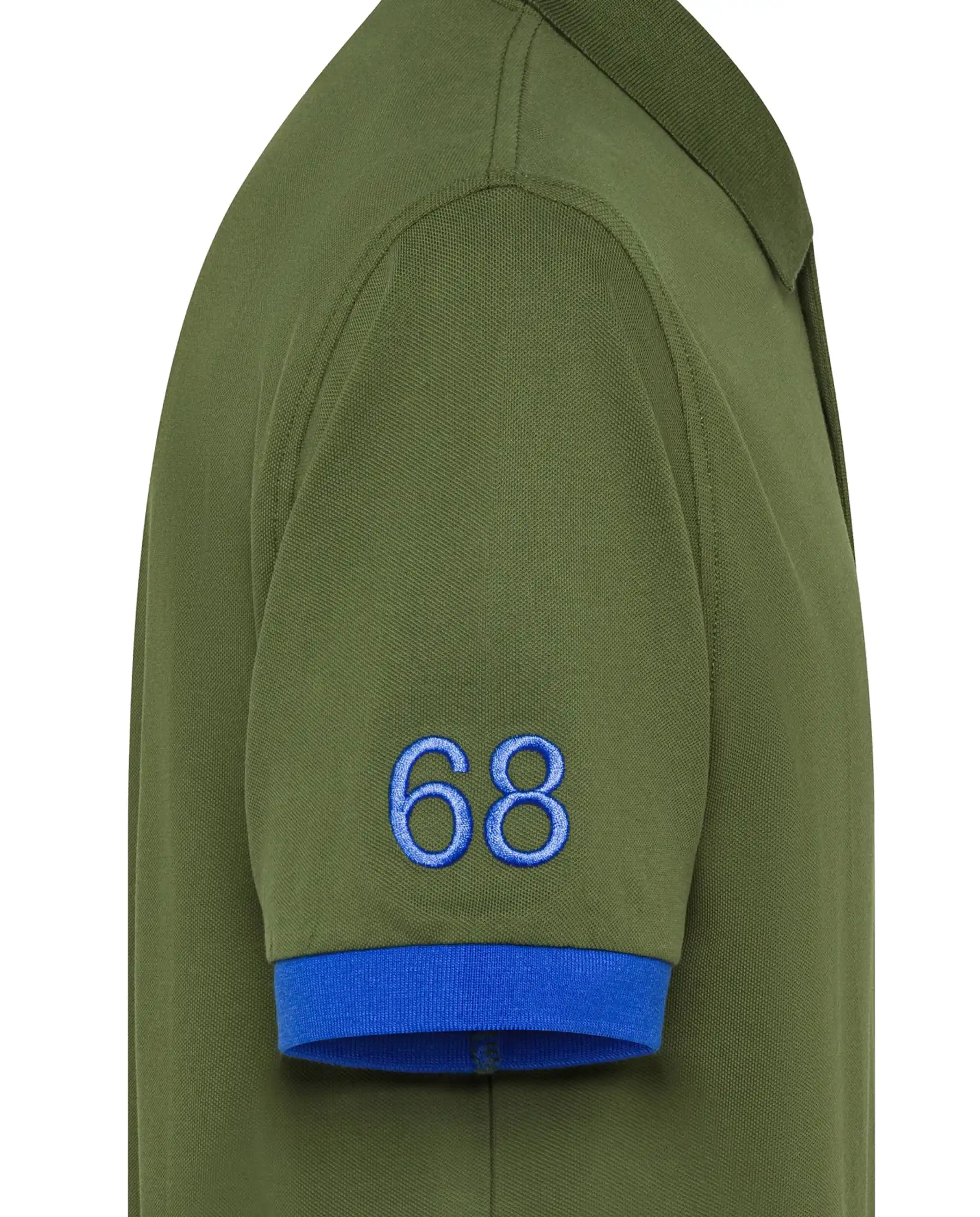 SUN 68 POLO BIG LOGO FLUO VERDE MILITARE