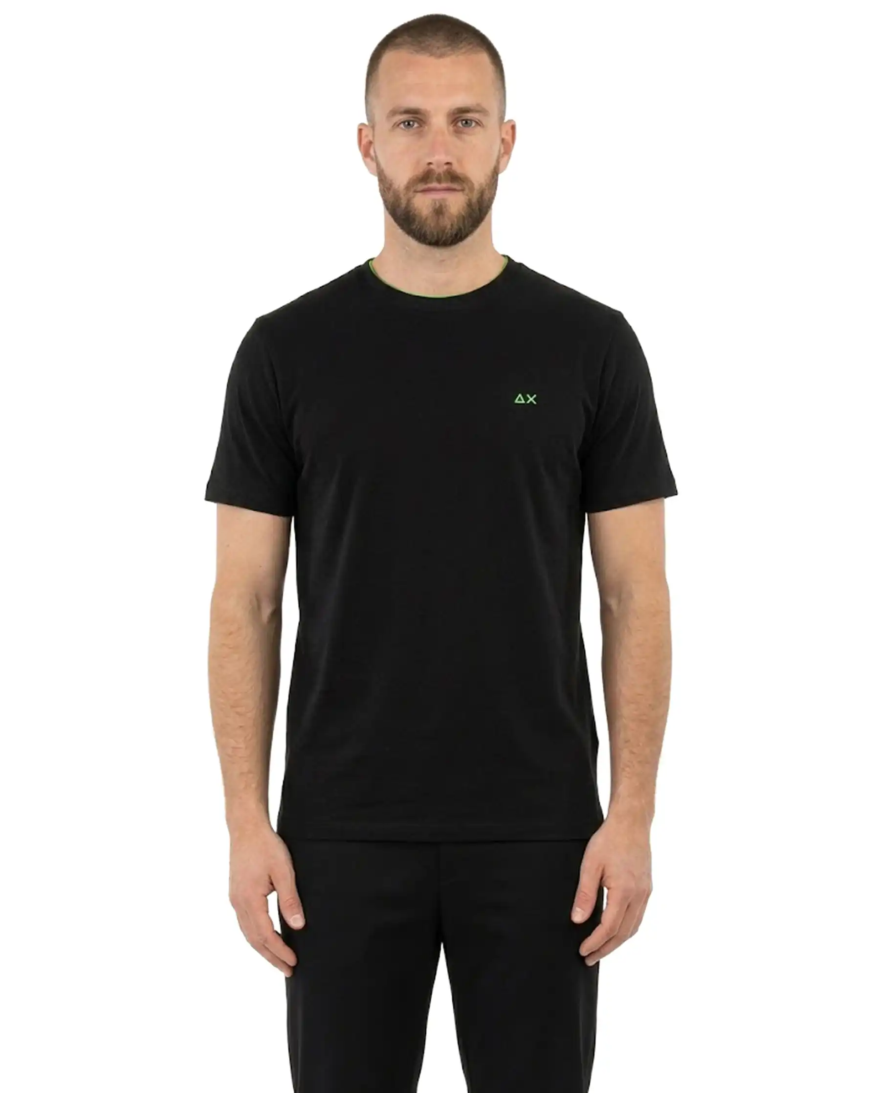 SUN 68 T-SHIRT PIQUET NERO