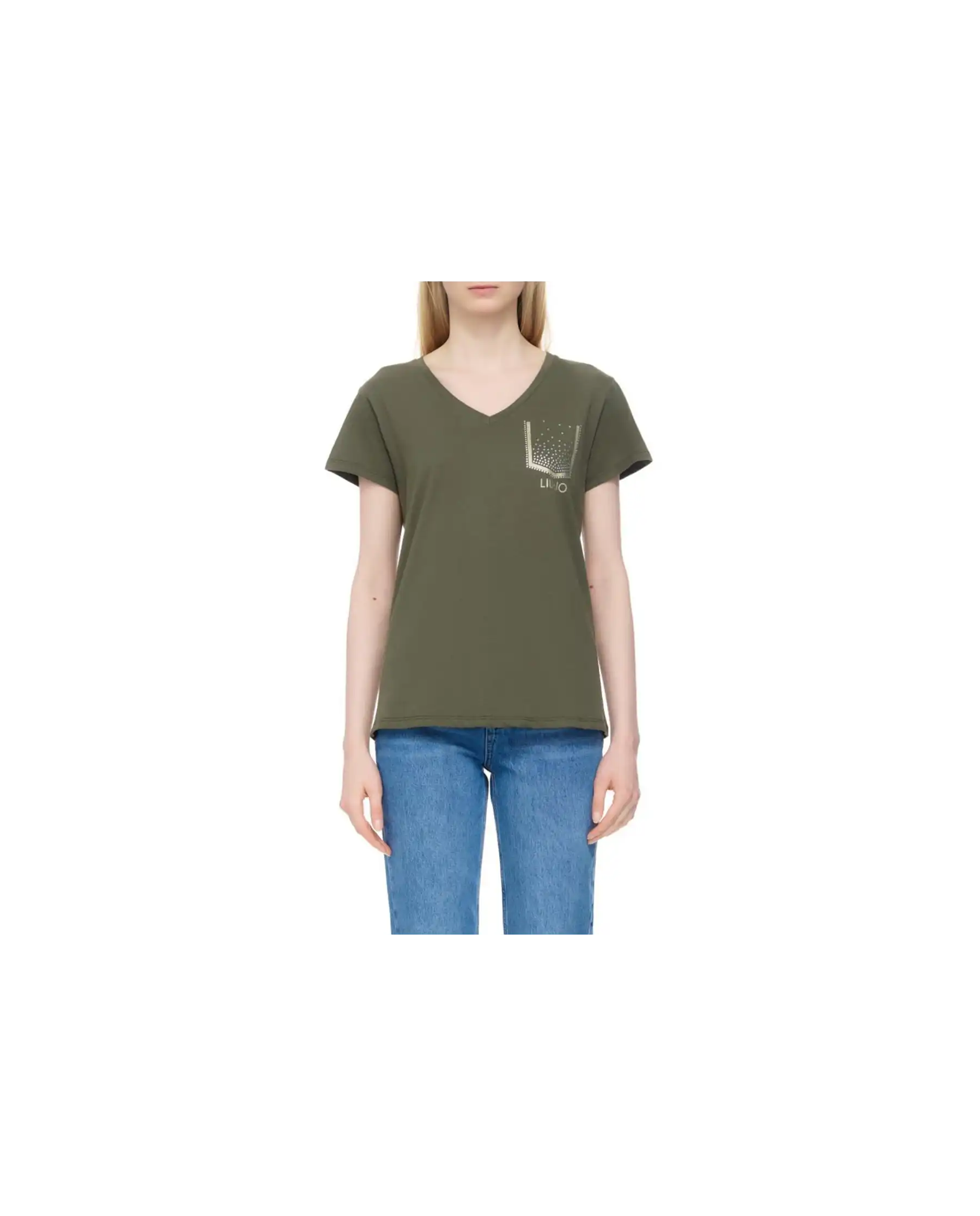 LIU JO T-SHIRT VERDE MILITARE