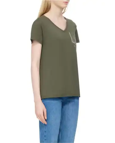 LIU JO T-SHIRT VERDE MILITARE
