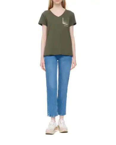 LIU JO T-SHIRT VERDE MILITARE