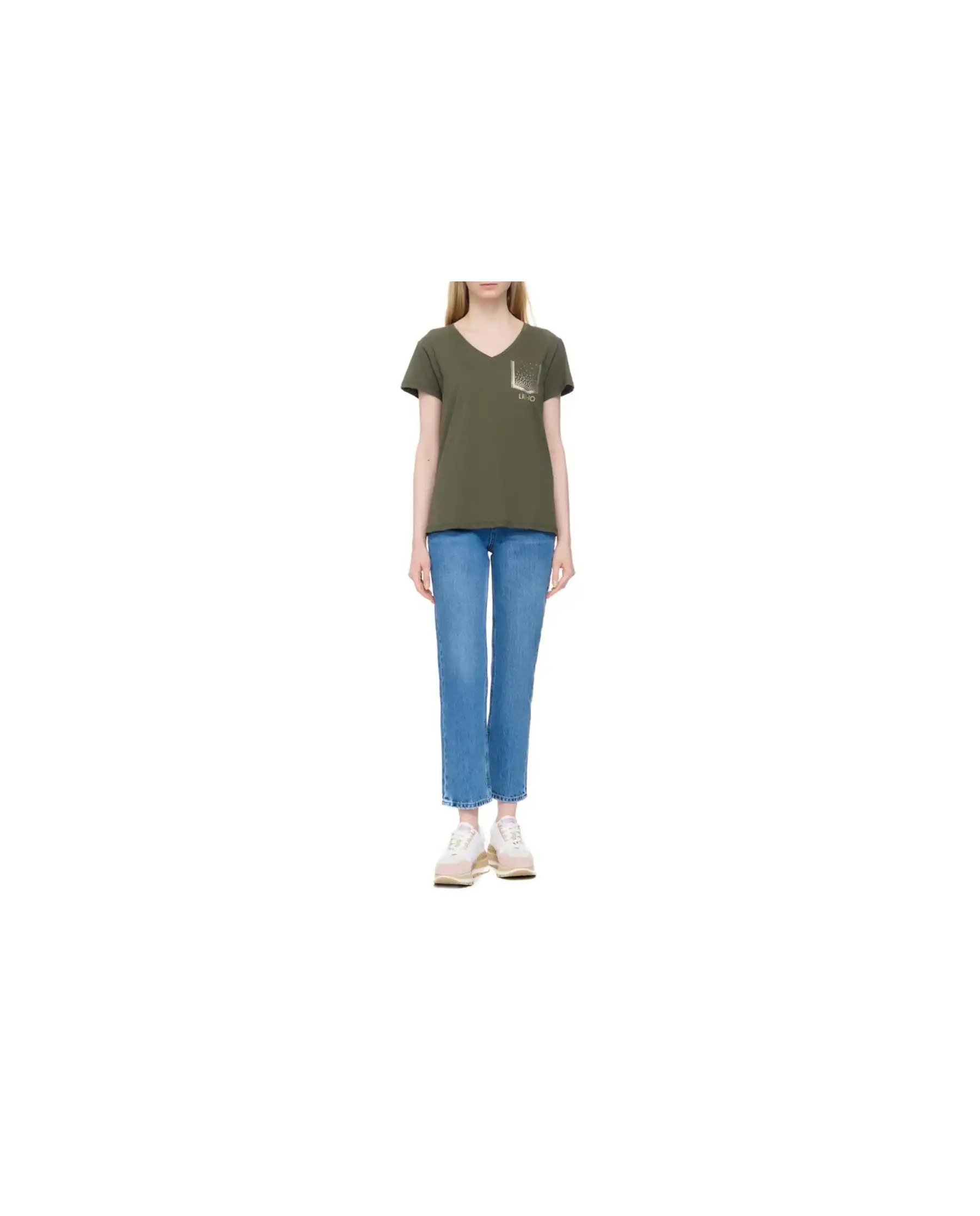 LIU JO T-SHIRT VERDE MILITARE