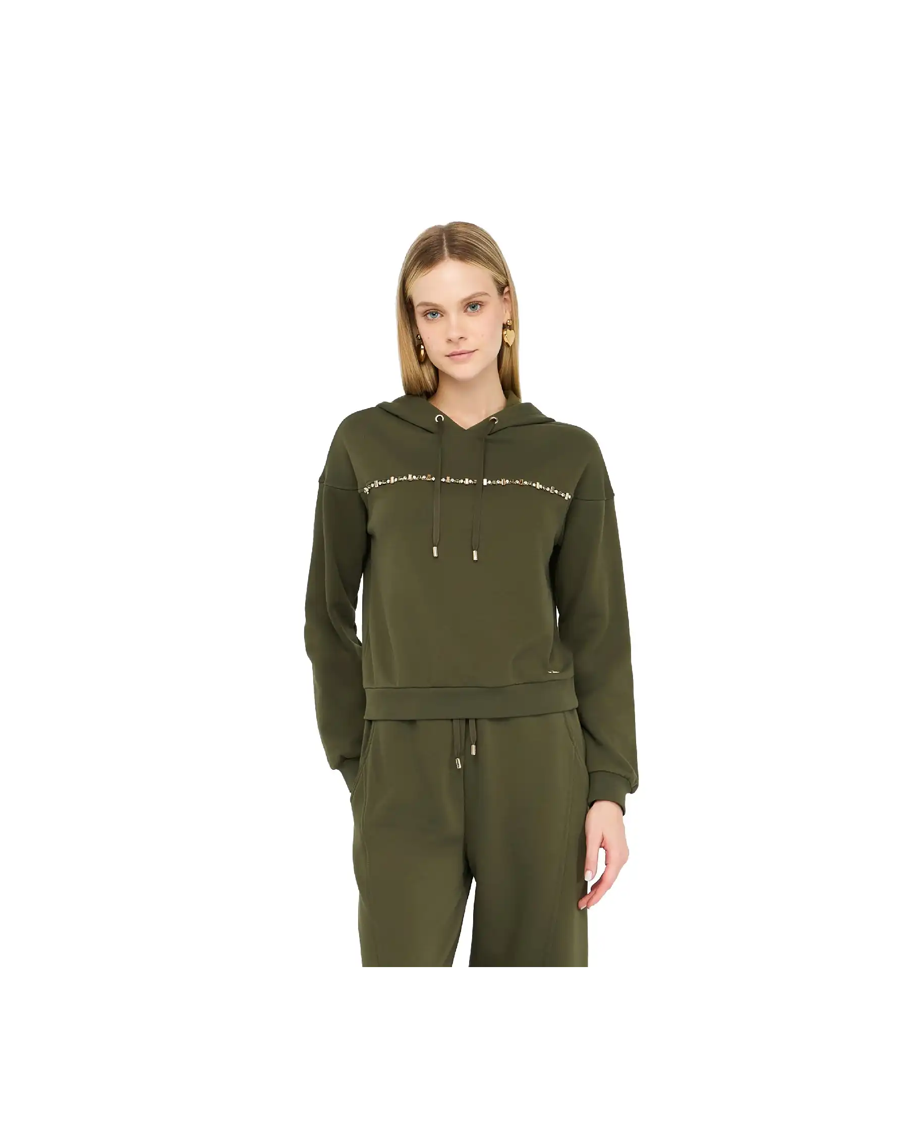 LIU JO FELPA VERDE MILITARE