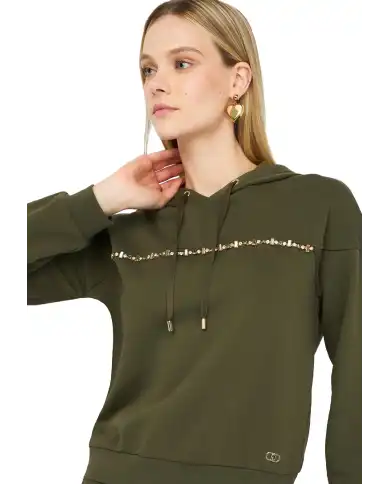LIU JO FELPA VERDE MILITARE