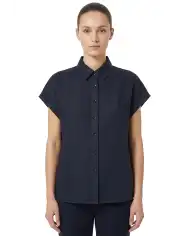 SUN 68 CAMICIA A MANICHE CORTE SLEEVES BLU