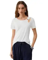 LIU JO T-SHIRT CON CUT-OUT PANNA