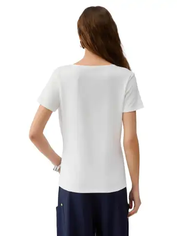 LIU JO T-SHIRT CON CUT-OUT PANNA