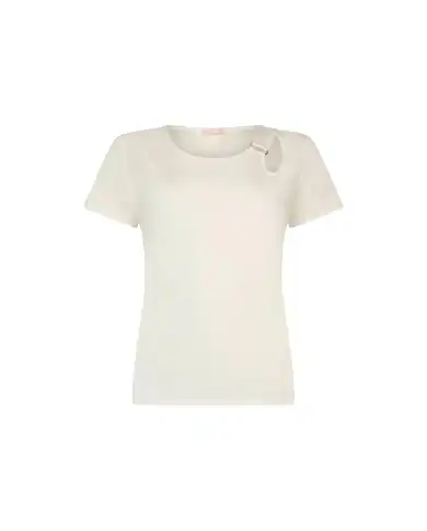 LIU JO T-SHIRT CON CUT-OUT PANNA