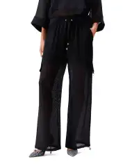 LIU JO PANTALONI CARGO NERO