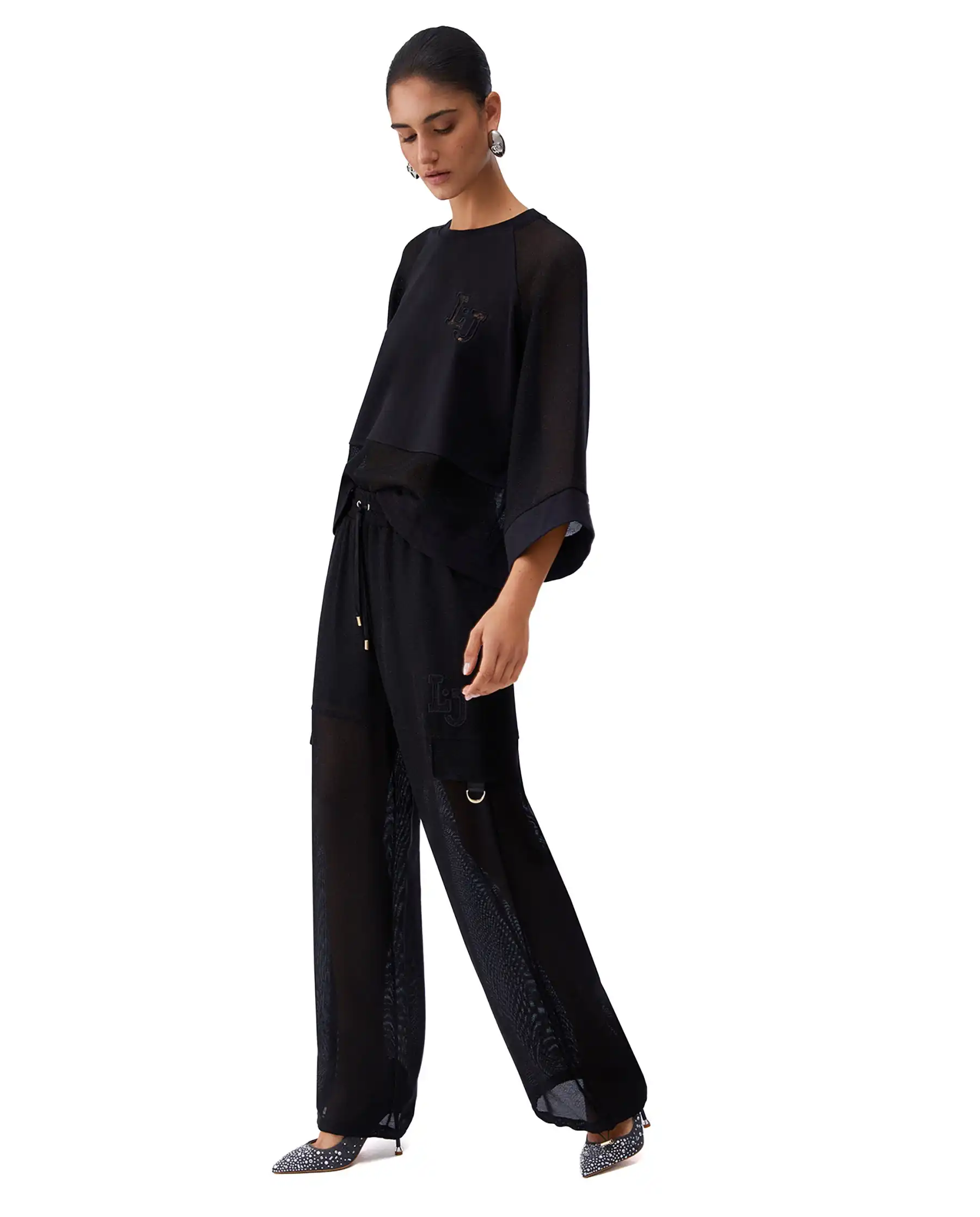 LIU JO PANTALONI CARGO NERO