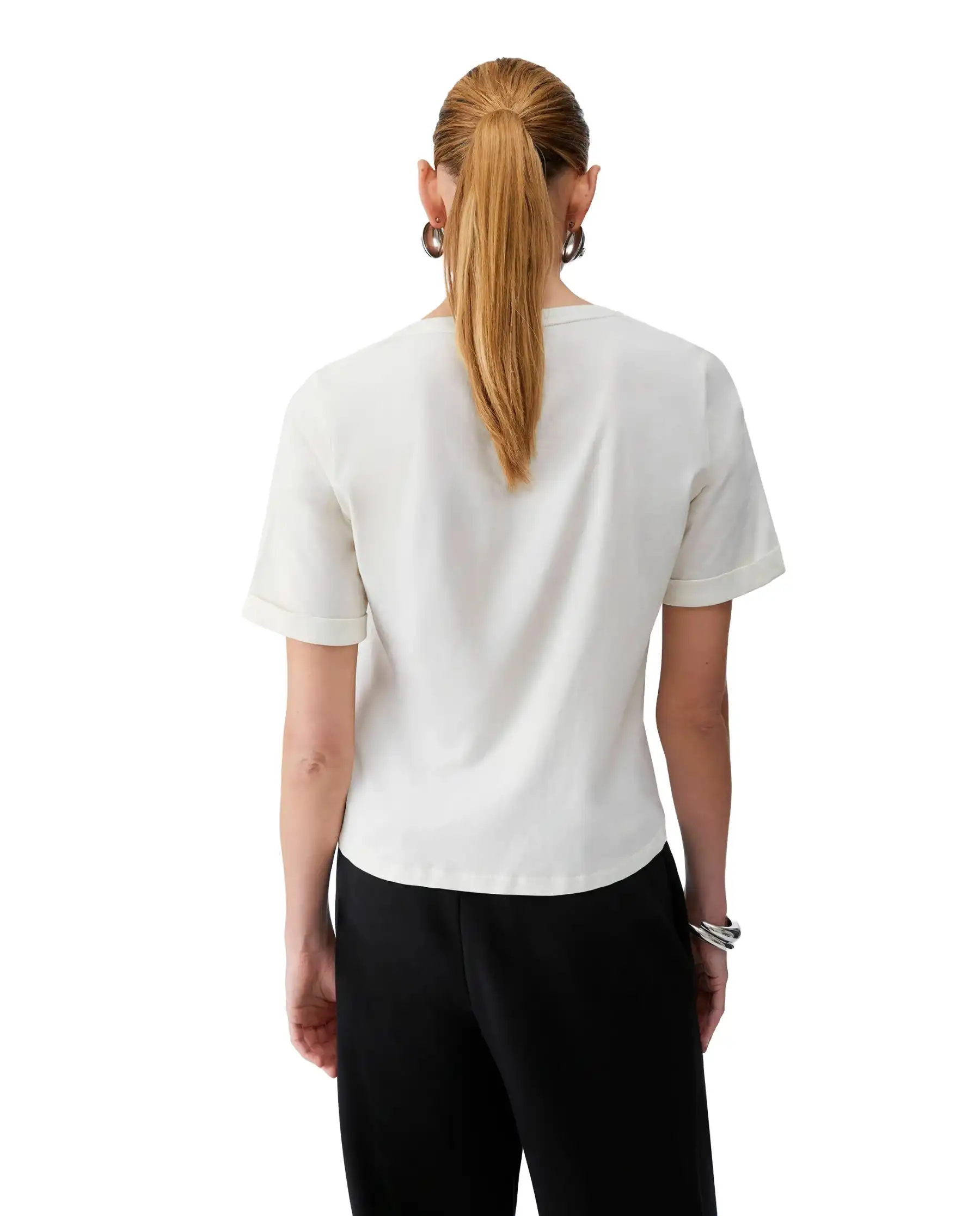 LIU JO T-SHIRT CON STRASS PANNA
