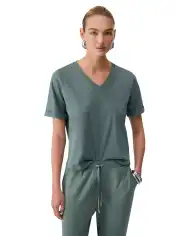 LIU JO T-SHIRT CON STRASS VERDE MILITARE