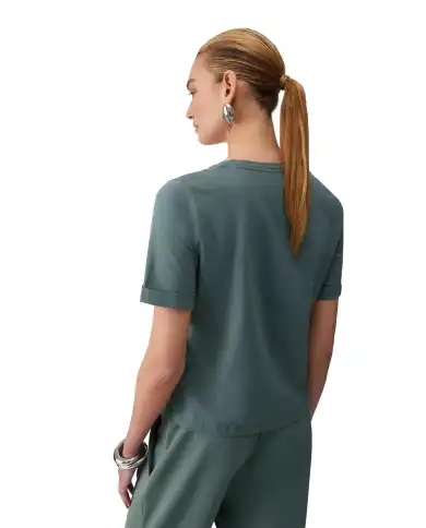LIU JO T-SHIRT CON STRASS VERDE MILITARE