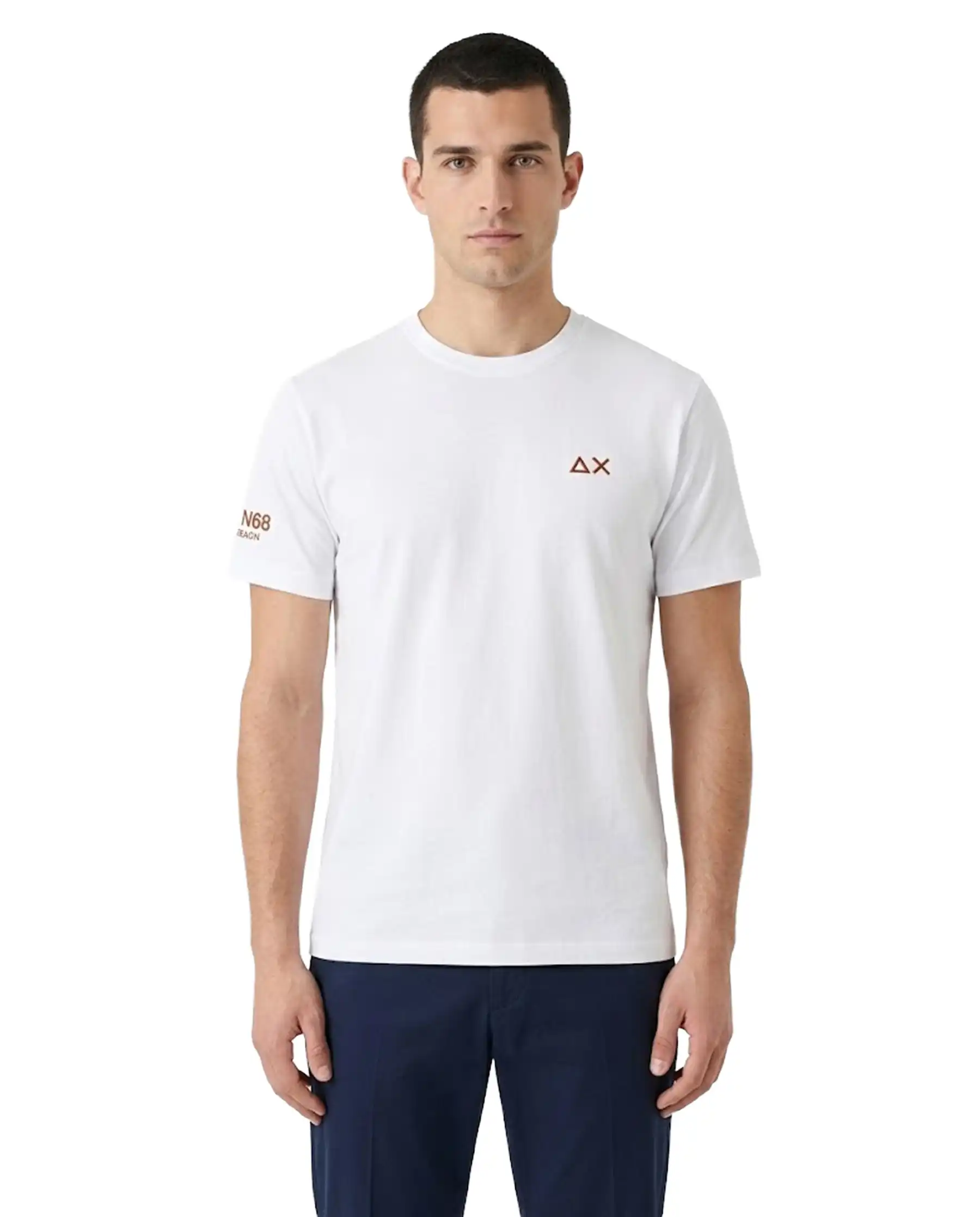 SUN 68 T-SHIRT BEACH BIANCO