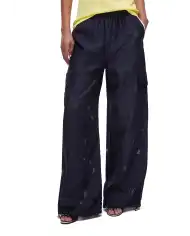 LIU JO PANTALONI ORGANZA JACQUARD BLU