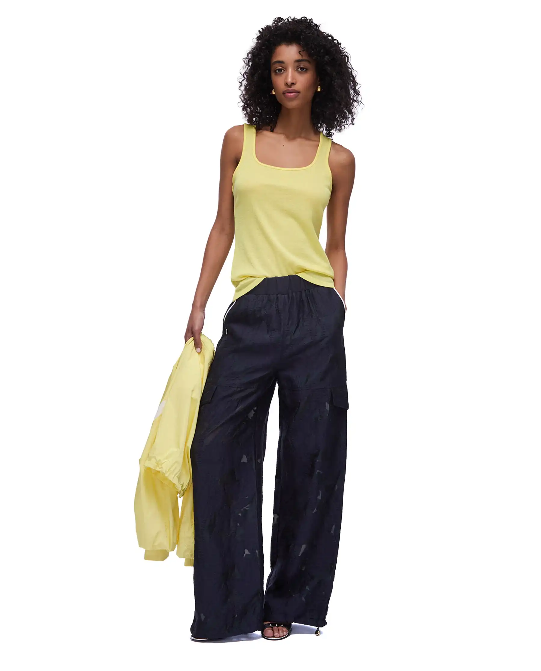 LIU JO PANTALONI ORGANZA JACQUARD BLU