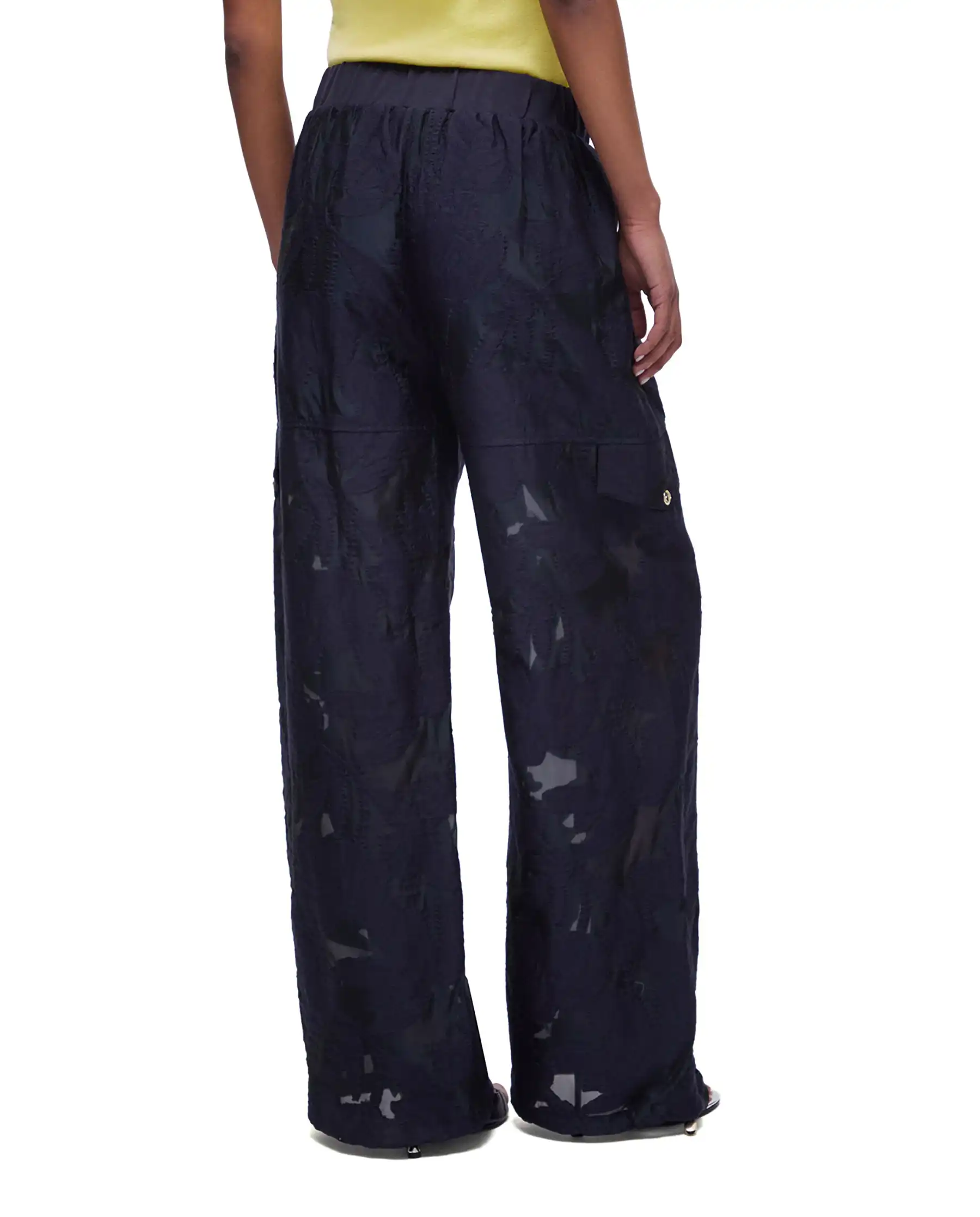 LIU JO PANTALONI ORGANZA JACQUARD BLU