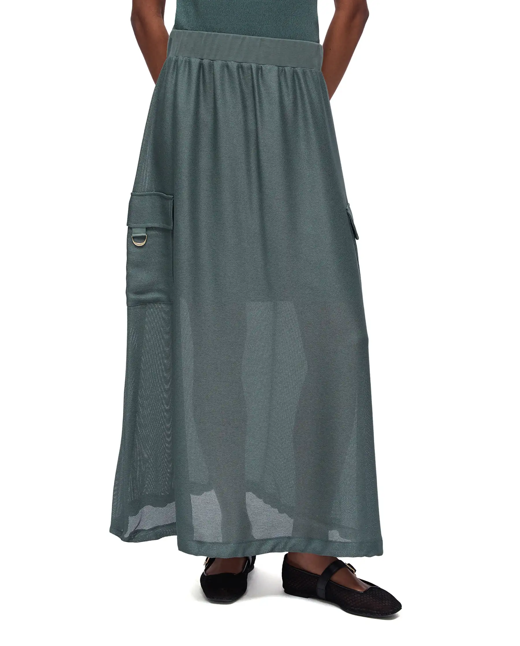 LIU JO GONNA LUNGA VERDE MILITARE