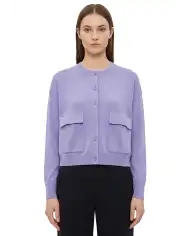 SUN 68 CARDIGAN ROUND NECK LILLA