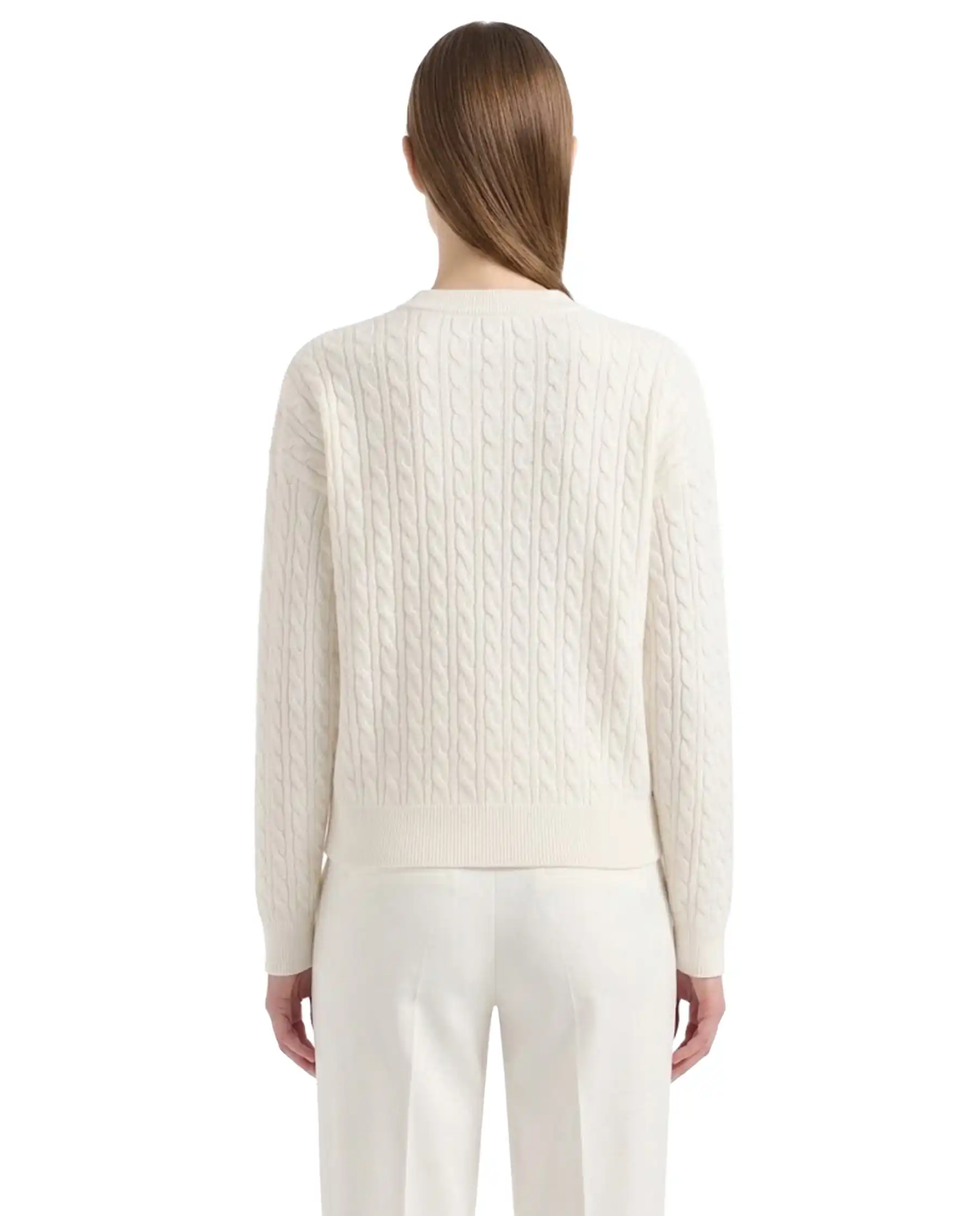 SUN 68 MAGLIA A TRECCE BOXY PANNA