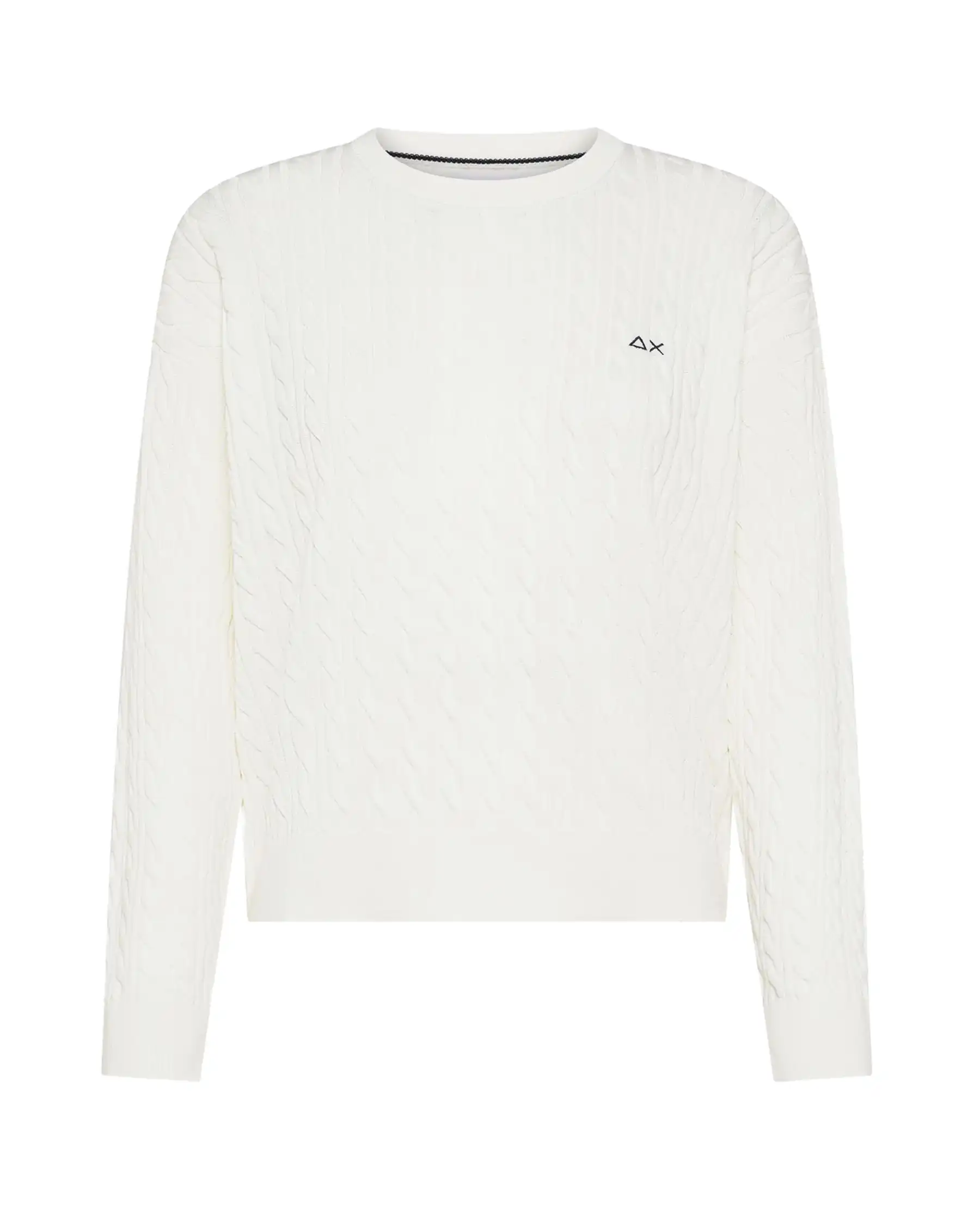 SUN 68 MAGLIA A TRECCE BOXY PANNA