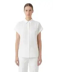 SUN 68 CAMICIA A MANICHE CORTE SLEEVES PANNA