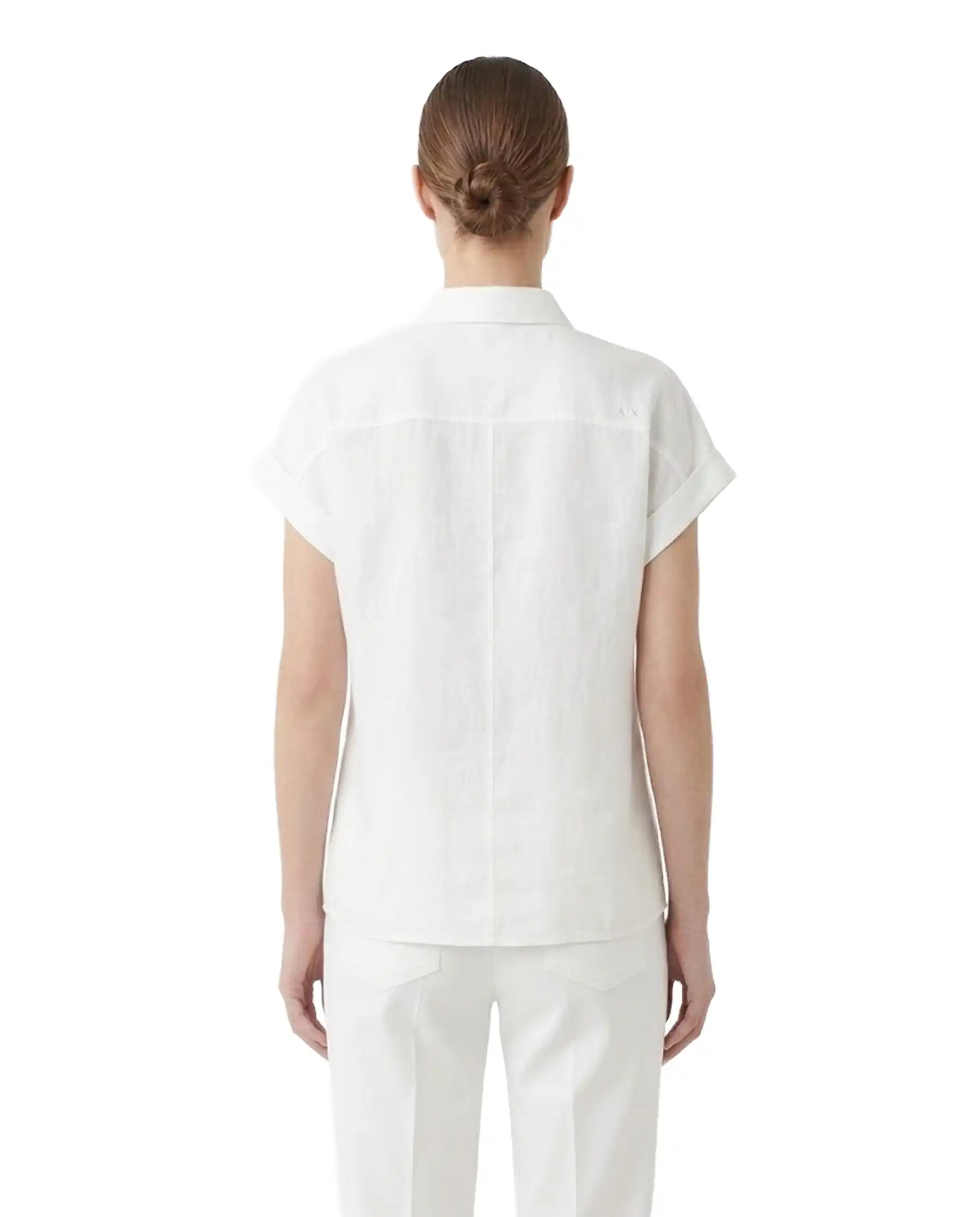 SUN 68 CAMICIA A MANICHE CORTE SLEEVES PANNA