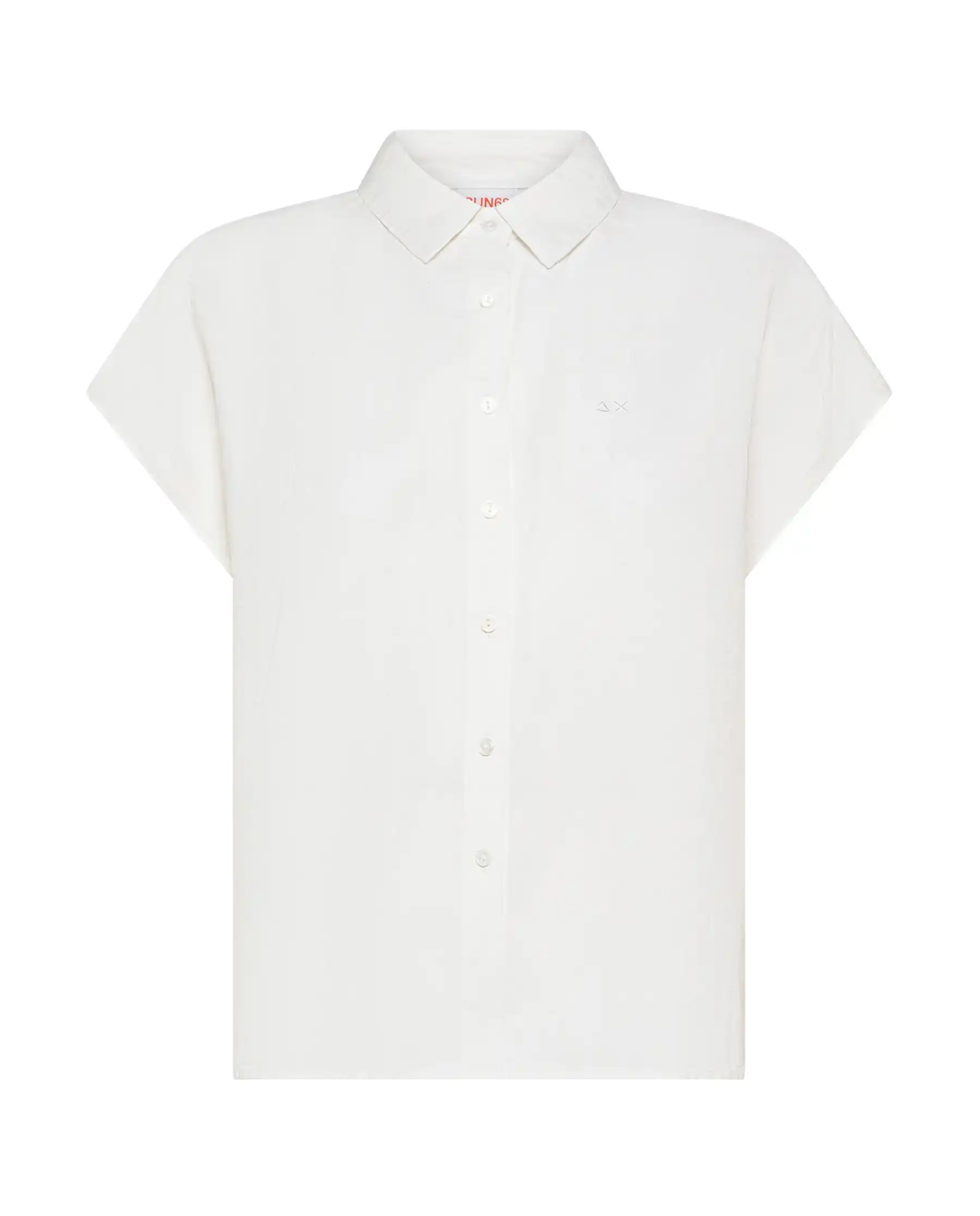 SUN 68 CAMICIA A MANICHE CORTE SLEEVES PANNA