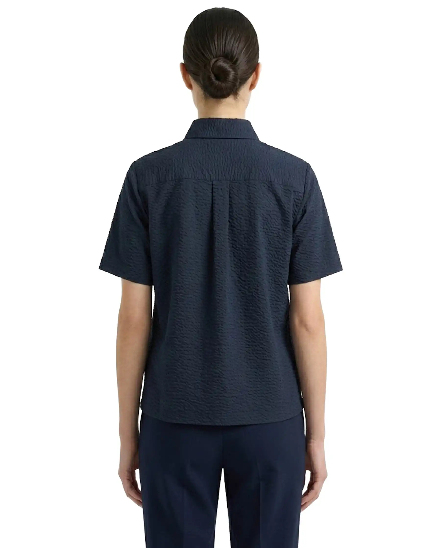 SUN 68 CAMICIA BOWLING SEERSUCKER BLU