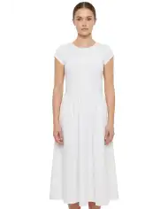 SUN 68 ABITO LUNGO MIXED FABRIC BIANCO