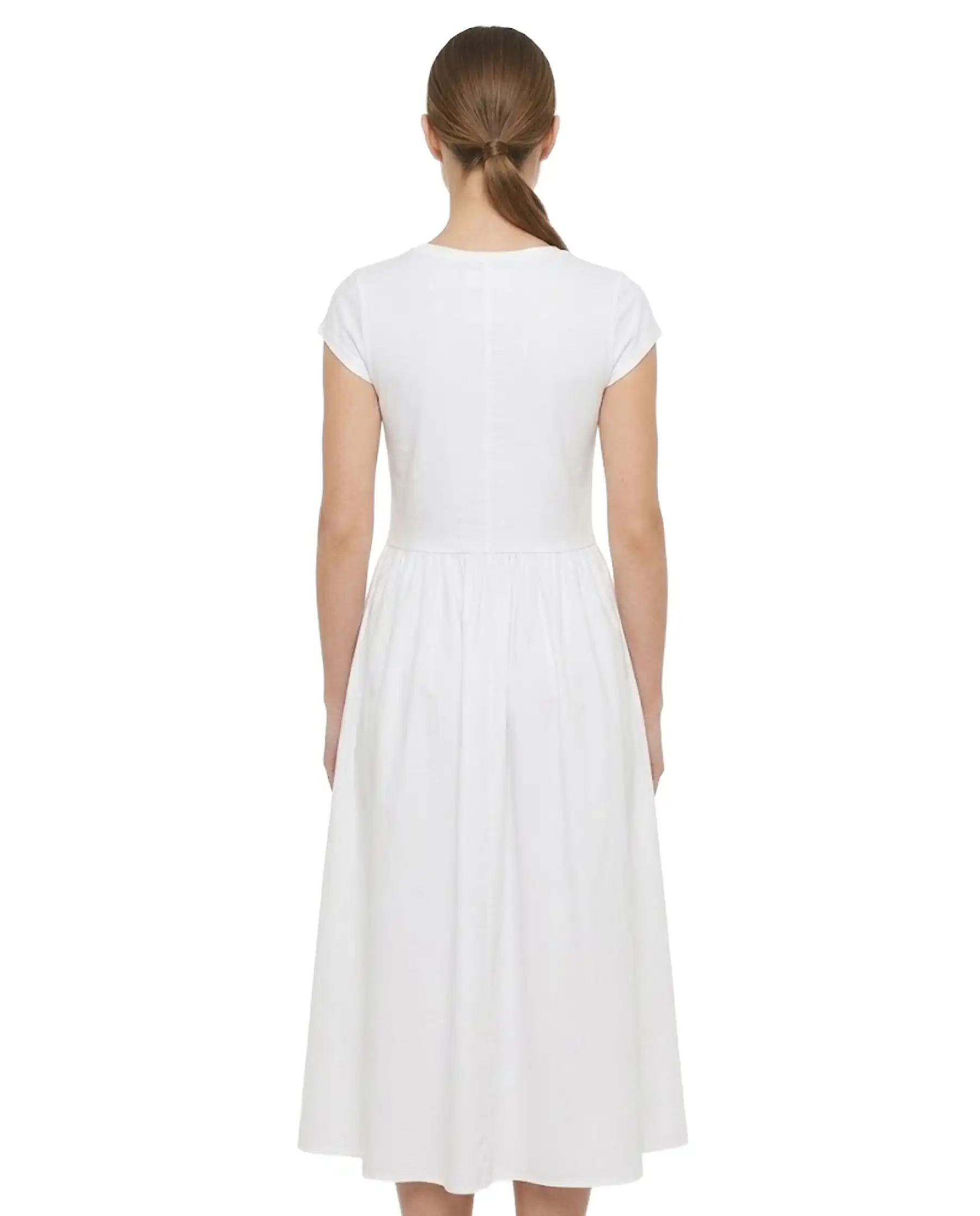 SUN 68 ABITO LUNGO MIXED FABRIC BIANCO